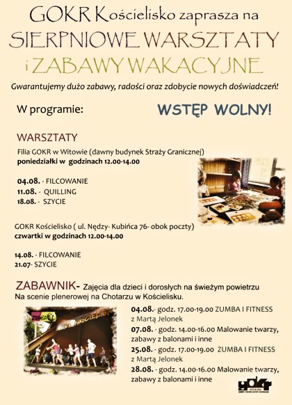 Warsztaty w sierpniu